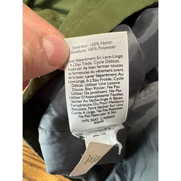 Eddie Bauer Nylon Mountain Parka Olive Green Embroidered Logo 90s Size XL - Picture 13 of 15